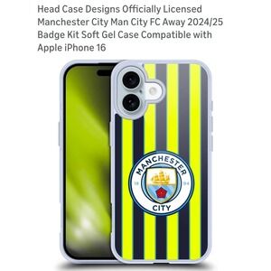 Manchester City FC Away 24/25 Badge Kit MagSafe Case for Apple iPhone 16 Yellow